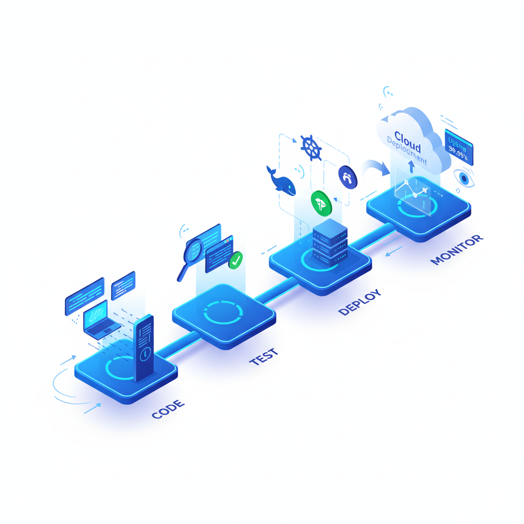 Illustration of CI/CD pipelines and infrastructure automation