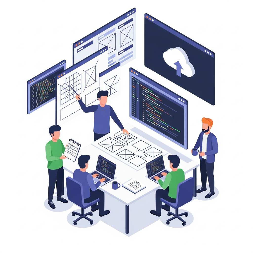 Team collaborating on prototype delivery